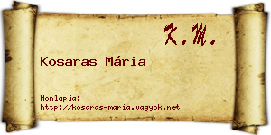 Kosaras Mária névjegykártya